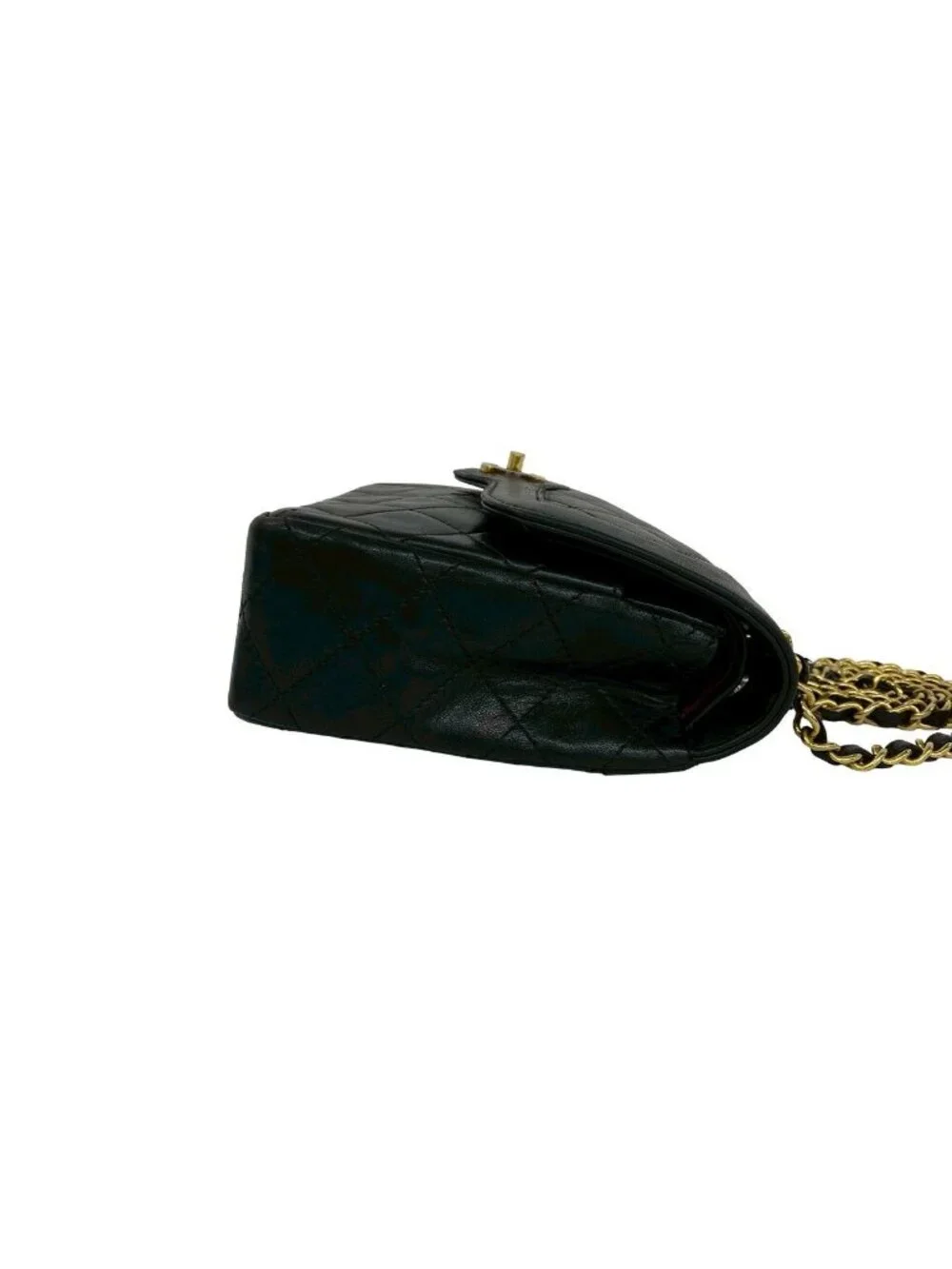 Chanel Card with Quilted CC Logo Double Flap Lambskin Shoulder Bag Black